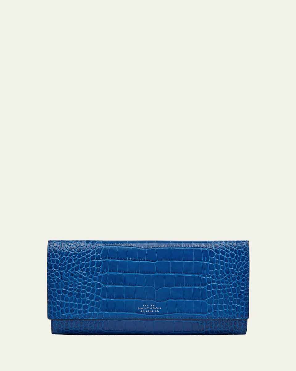 Marshall Travel Wallet in Mara Croc-Embossed Leather